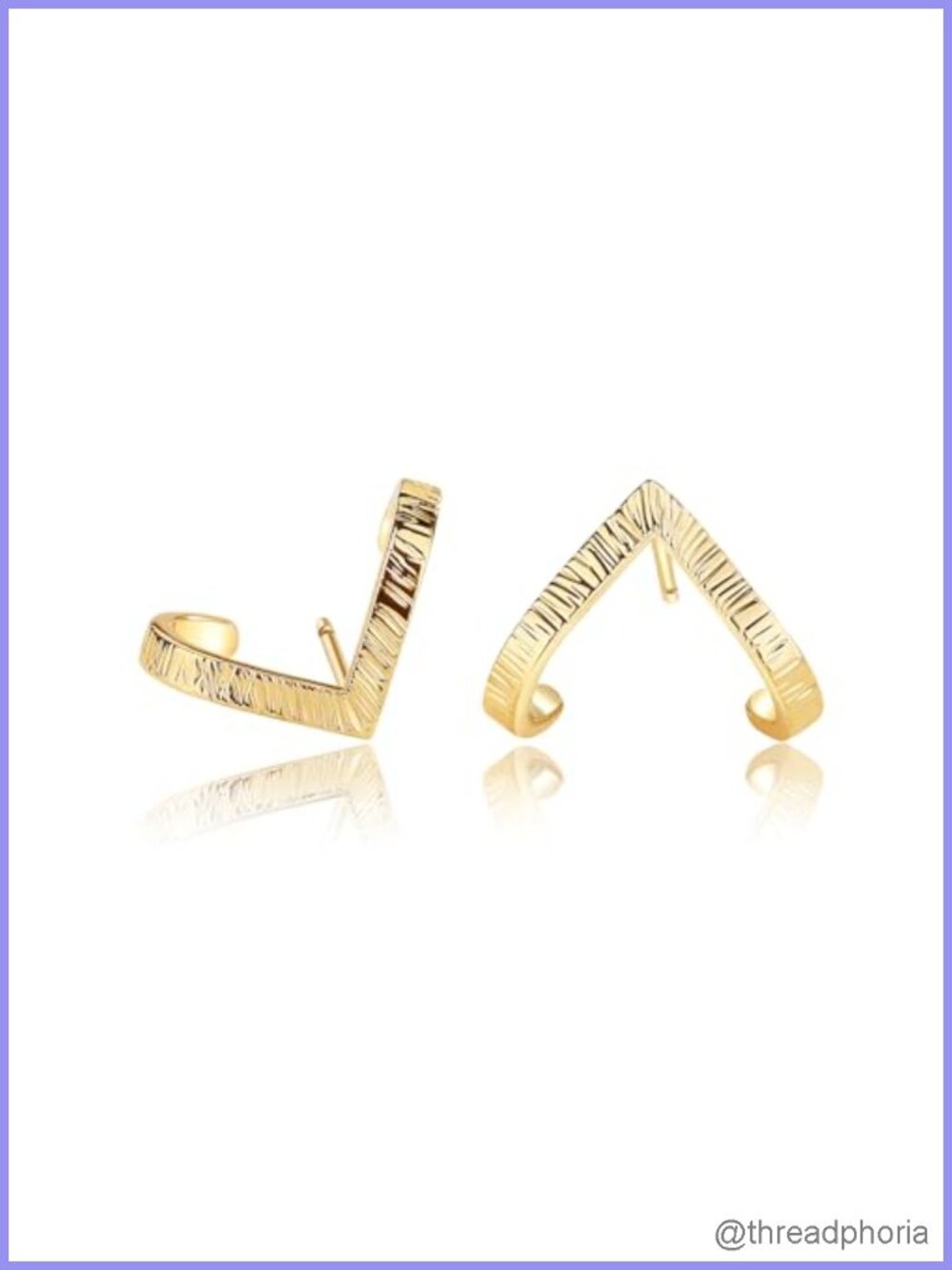 14K Gold Plated Triangular Stud Earrings S925 Sterling Silver Post